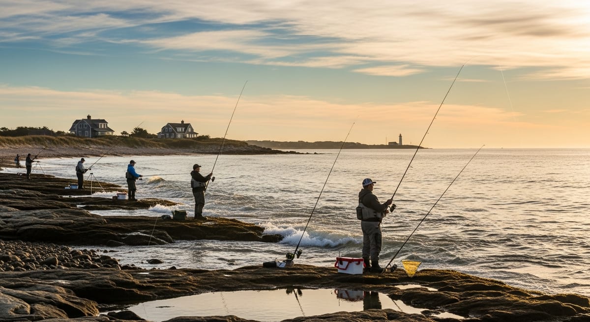 Shore Casters From Watch Hill to Niantic Report the Big-Cow Window Runs 10 Days Earlier in Warm Falls Than Most CT Anglers Plan For. What ASMFC Tag Returns, NOAA Sea Surface Data, and the Northeast Shore Community Reveal About Tracking the Migration Before It Peaks