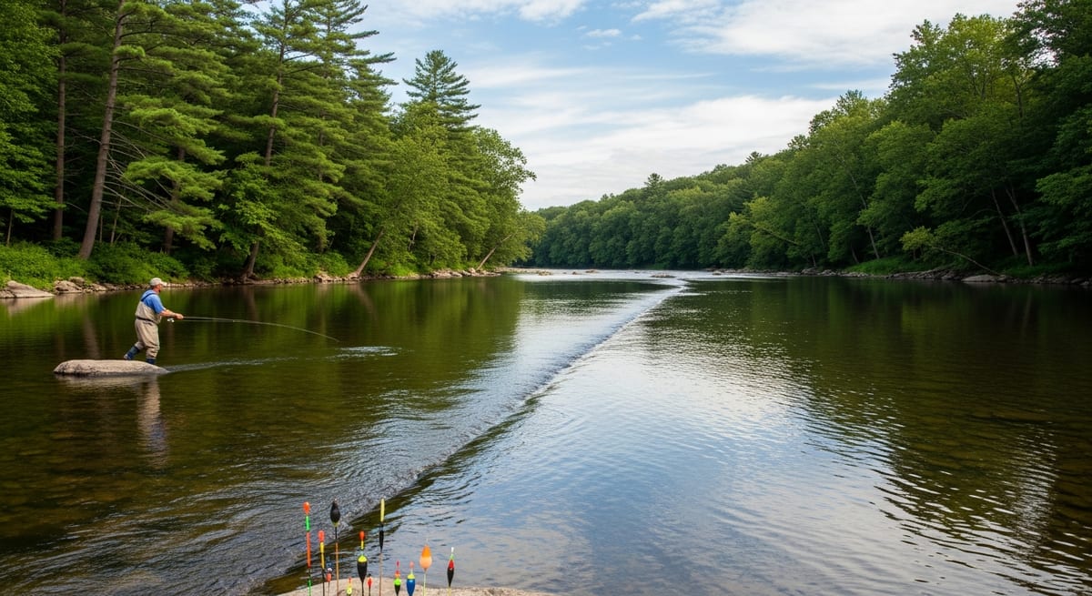 The Float Rig Outproduces Live Bait Suspended Without One on the Farmington and Housatonic. What CT River Communities Report About Drift Control, Float Selection, and the Current Seams Most Anglers Walk Past