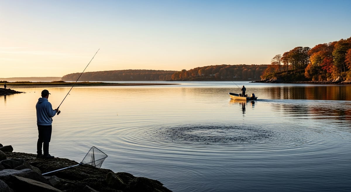 CT Striper Anglers Who Fish the Niantic Mouth and Housatonic in Fall Report Live Bunker Outproduces Cut Bait When Schools Stack. What Shore and Boat Communities Say About Finding Menhaden, Legal Cast Netting, and the DEEP Slot Limit