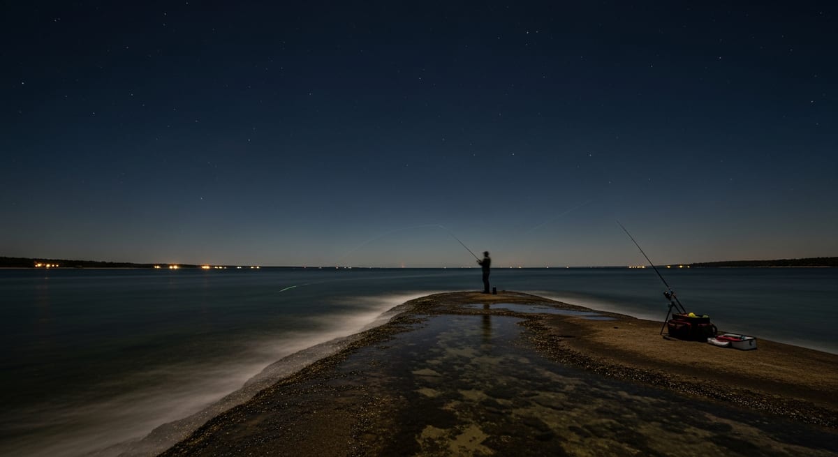 CT Shore Stripers Move Into Shin-Deep Rocky Points in Complete Darkness. Night Tide Regulars Know the Two-Hour Window That Makes It Happen.