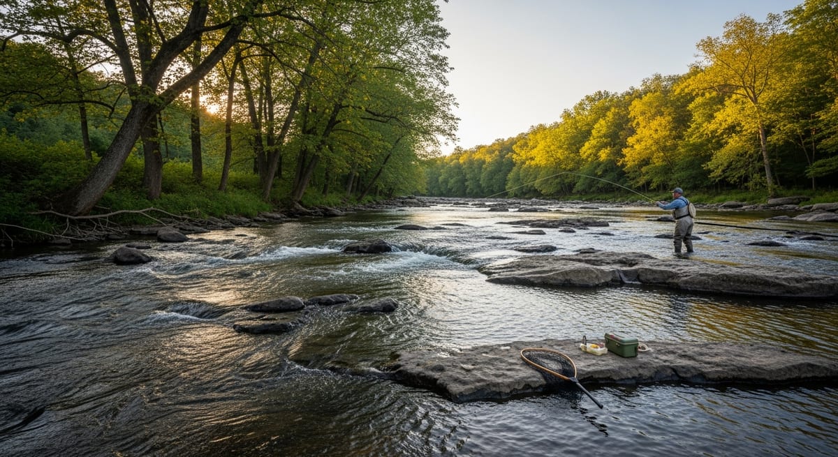CT River Smallmouth Hold in the Same Current Pockets Year After Year. What Housatonic, Farmington, and Salmon River Wade Communities Report About Reading Structure, Summer Timing, and the Presentations That Trigger Strikes