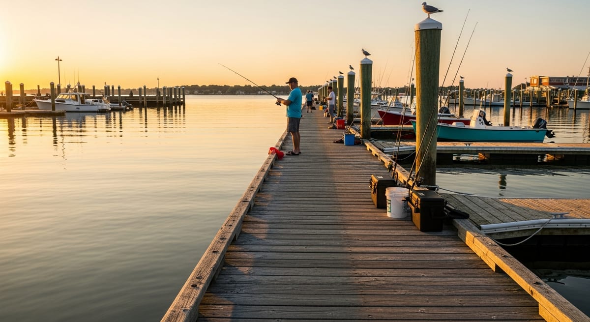 CT Harbor Anglers at Old Saybrook, Niantic, and Clinton Report Snapper Bluefish Pack into Publicly Accessible Docks Through August — and the Teeth and the Tidal Window Are What First-Timers Consistently Underestimate. What CT DEEP Possession Limits, Incoming Tide Patterns, and the Summer Harbor Community Reveal About the CT Snapper Run