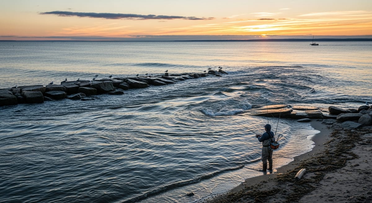 The Ebb at an Inlet Mouth Fishes Differently Than the Flood on a Tidal Flat. How CT Shore Anglers Use Long Island Sound's Tidal Stages — and the Regulations Every Striper Trip Requires